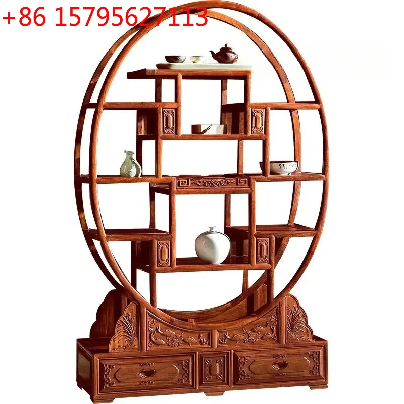 

Богу рама из цельного дерева, новая китайская перегородка из красного дерева, дизайнерская модная гостиная Duobao Pavilion