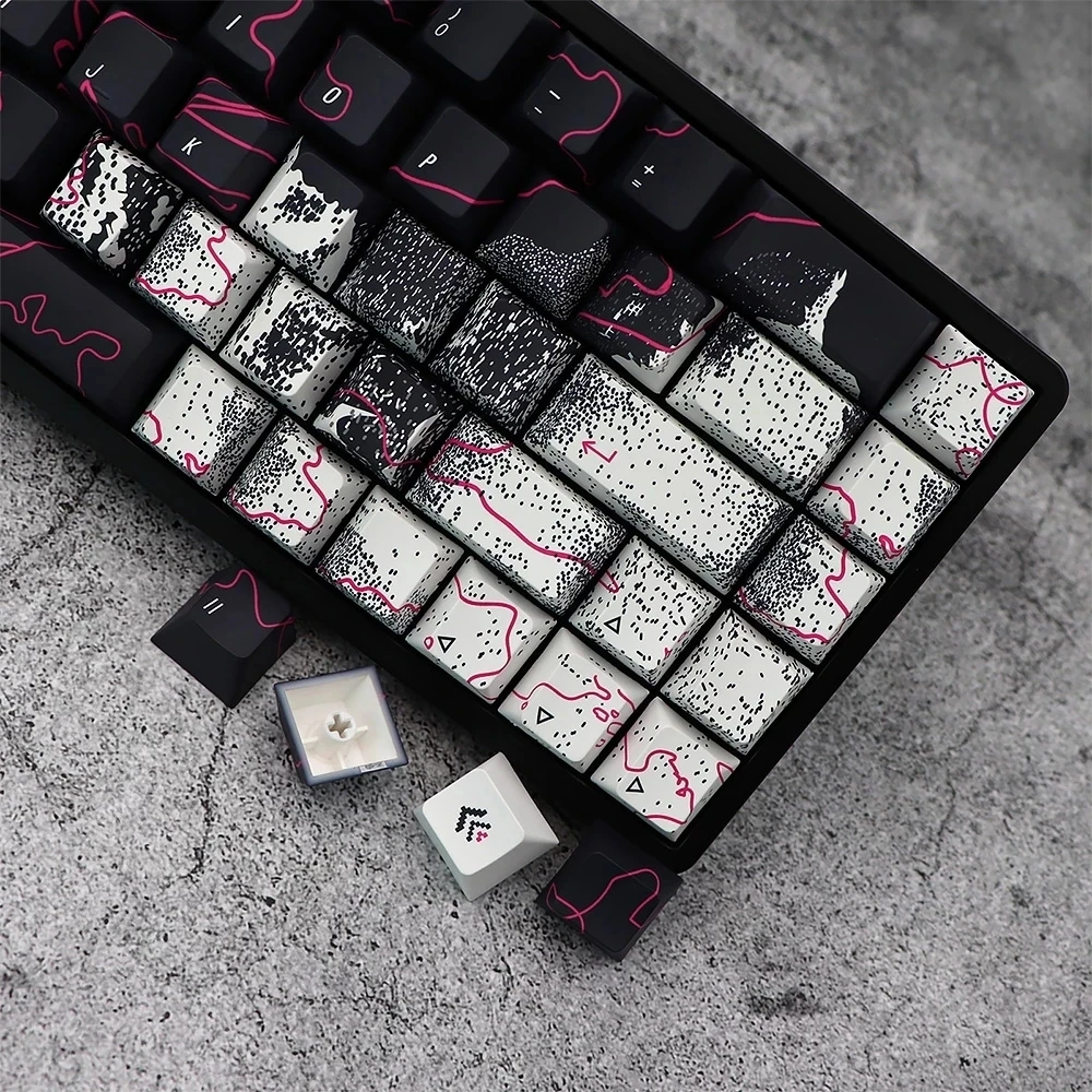 Imagem -03 - Chaves Gmk Graffiti Keycaps Cereja Perfil Pbt Tintura Sublimação Teclado Mecânico para mx Switch G610 K70 com Iso Ente 146