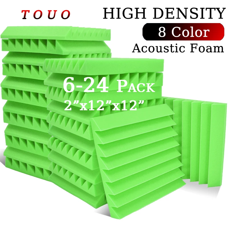 TOUO Acoustic Panels 6-24 Pack High Density Foam Sound Isolation Panels For Wall Sound Insulation Room Decoration