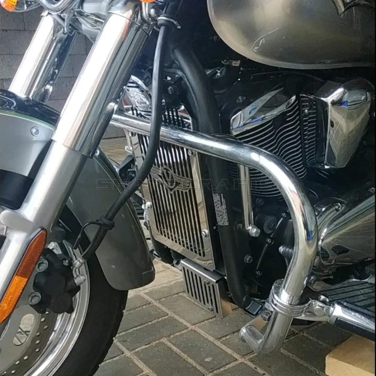 قطع غيار الدراجات النارية لـ KAWASAKI Vulcan 900 VN900 Classic LT مخصصة 2006-2019 غطاء المبرد الصلب الحافة مصبغة الحرس حامي