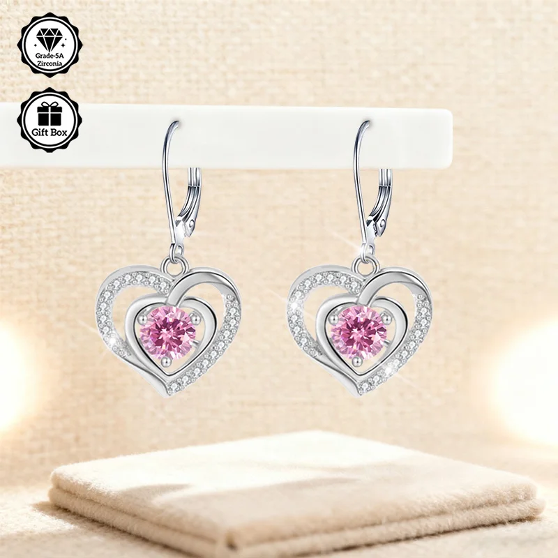 

Ювелирные изделия LAMVOICE для женщин, серьги с цирконием из стерлингового серебра 925 пробы, подарки на Рождество для нее, ювелирные изделия j в подарочной упаковке