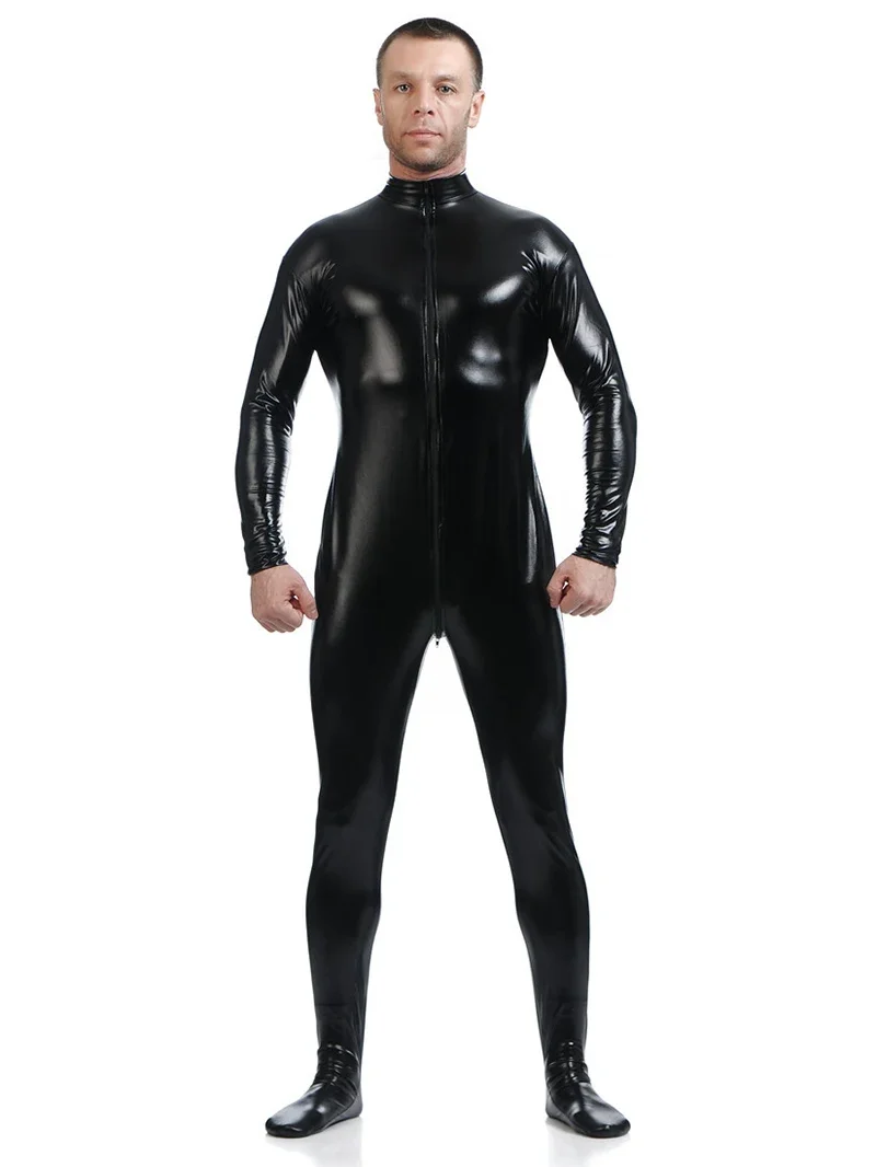 

Adhesive Tight Fitting Bodysuit Women Men Adult Exposed Headless Rubber Jackets Full Body Zentai Pole Stage Performance Clothes