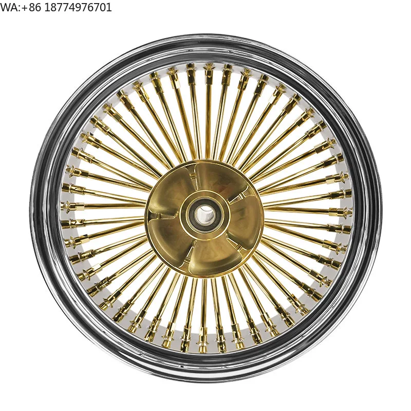 Golden Aluminum Alloy Motorcycle Wheels for Harley 09-later Touring Models Front & Rear Rim Accessories Compatible