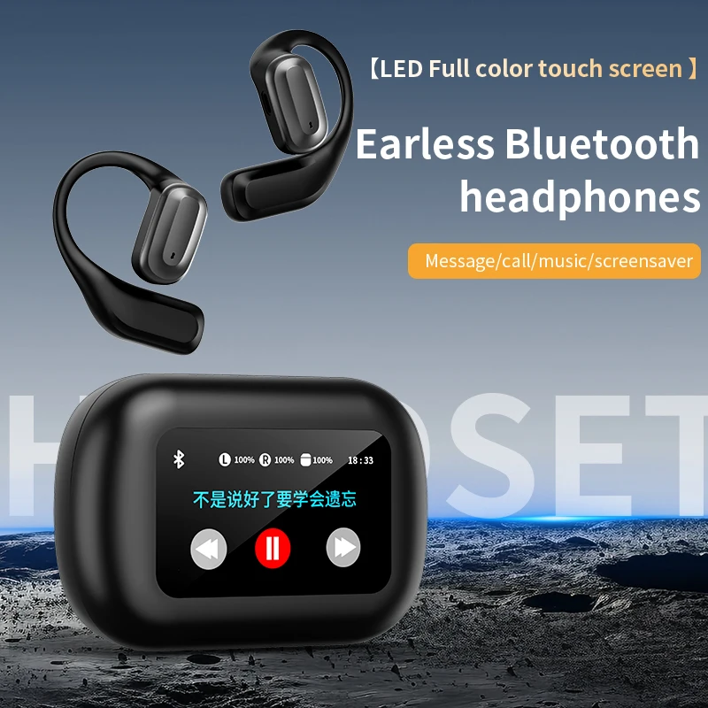 Gulanxo Wireless Bluetooth Earphones OWS Touchscreen Earphones Bluetooth 5.4 Microphone Call Sports Earphones