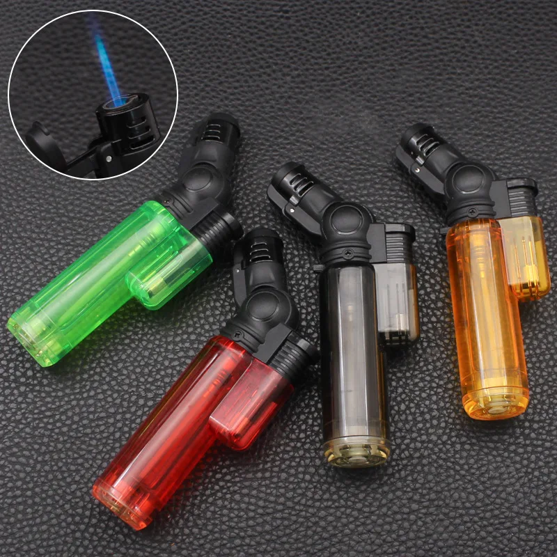 

Transparent Green Jet Torch Lighter, Refillable Butane Gas Lighter, Adjustable Windproof Flame for Outdoor