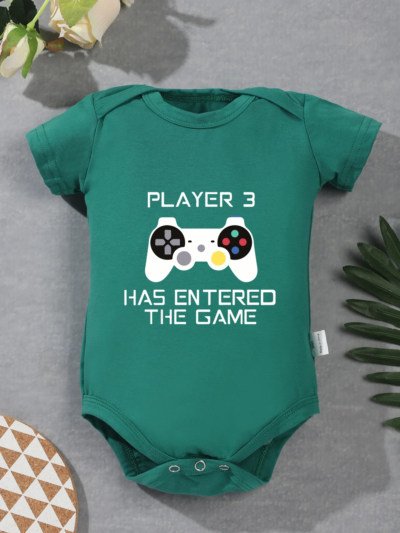 Toddler Newborn Cool Infant Baby Boy Girl Short Sleeve Rompers Bodysuit Player 3 Has Entered The Game Printing Jumpsuit Fashion