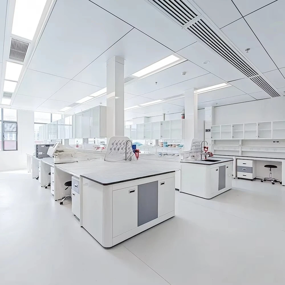 Modern Style Steel Laboratory Workbench Chemical Resistant Wall Table for School Workshop and Hospital Side Bench for Lab Use