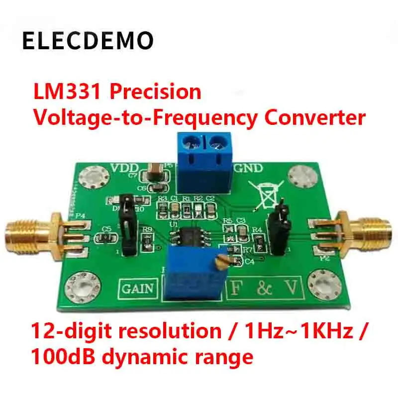 

LM331 Прецизионный преобразователь напряжения в частоту, 12-битный модуль преобразования частоты с цифровым разрешением, 1 Гц-10 К