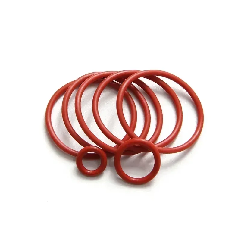 10Pcs Food Grade VMQ O Ring Gasket CS 3mm OD 9 ~ 150mm Waterproof Washer Round O Shape Rubber Silicone Ring Red