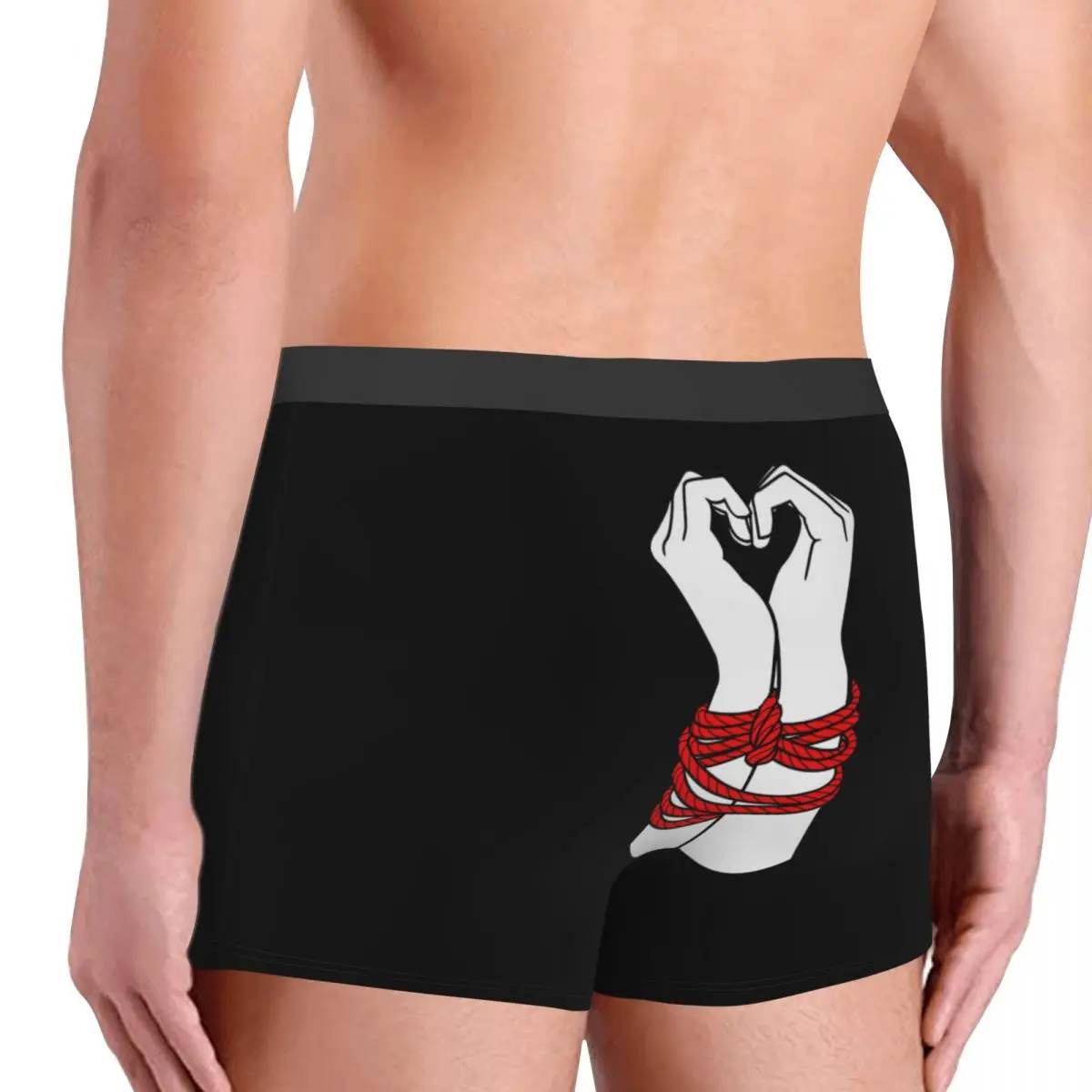 BDSM Love Bondage Heart Underpants Homme Panties Male Underwear Print Couple Sexy Set Calecon