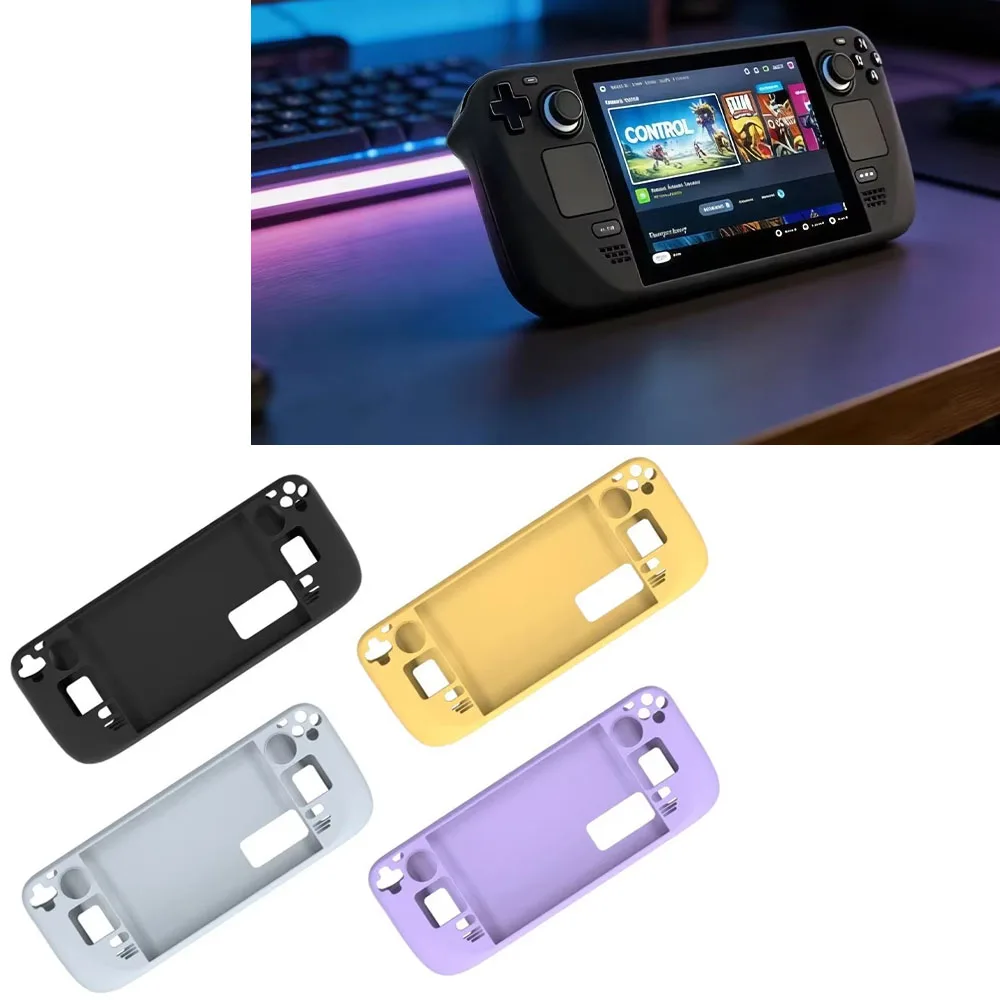 

Silicone Protective Case for Steam Deck OLED Dust-proof and Shock-resistant Accessory Black Purple Yellow Gray