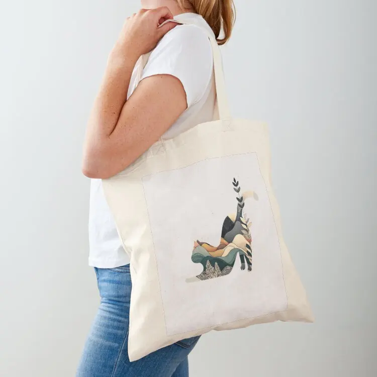 

Muted Color Starching Cat Tote Bag shopper bags for women tote bags men Big bag women shopping bag logo