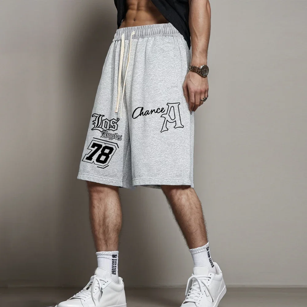 Los Angeles Print Shorts Summer Jogging Soft Loose Sports Shorts Comfortable Fashion High Street Casual Sweatpants Men\'s Shorts