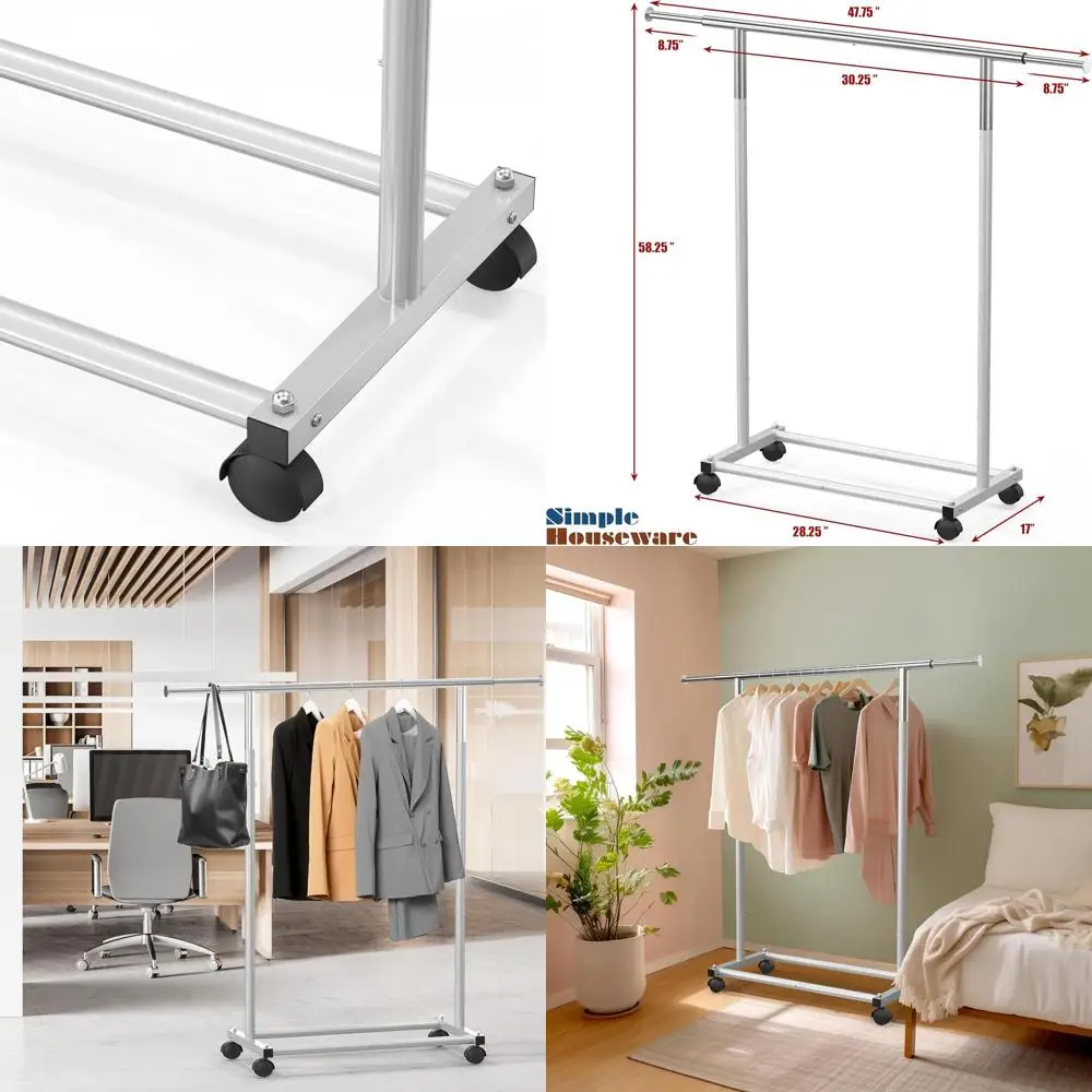 

Регулируемая вешалка для одежды с хромированным покрытием