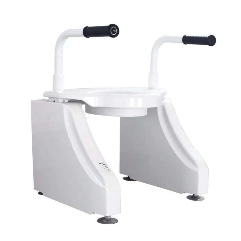 Electric Lift Toilet Chair with Arms, Power Assist Standing Aid for Elderly & Pregnant Women, Height-Adjustable Home Commode