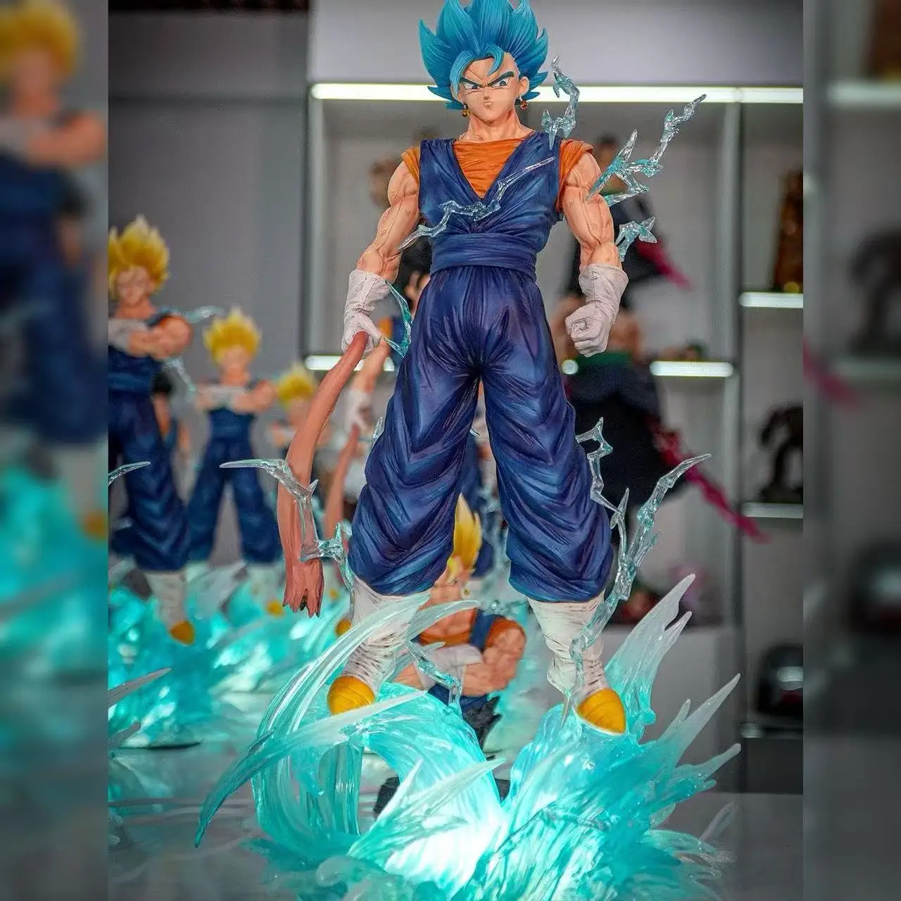 Jt Statue Dragon Ball Z Vegetto Anime Action Figure 38 Cm 14.96 Inches With 3 Heads Replace Super Saiyan Collectible Model Toys