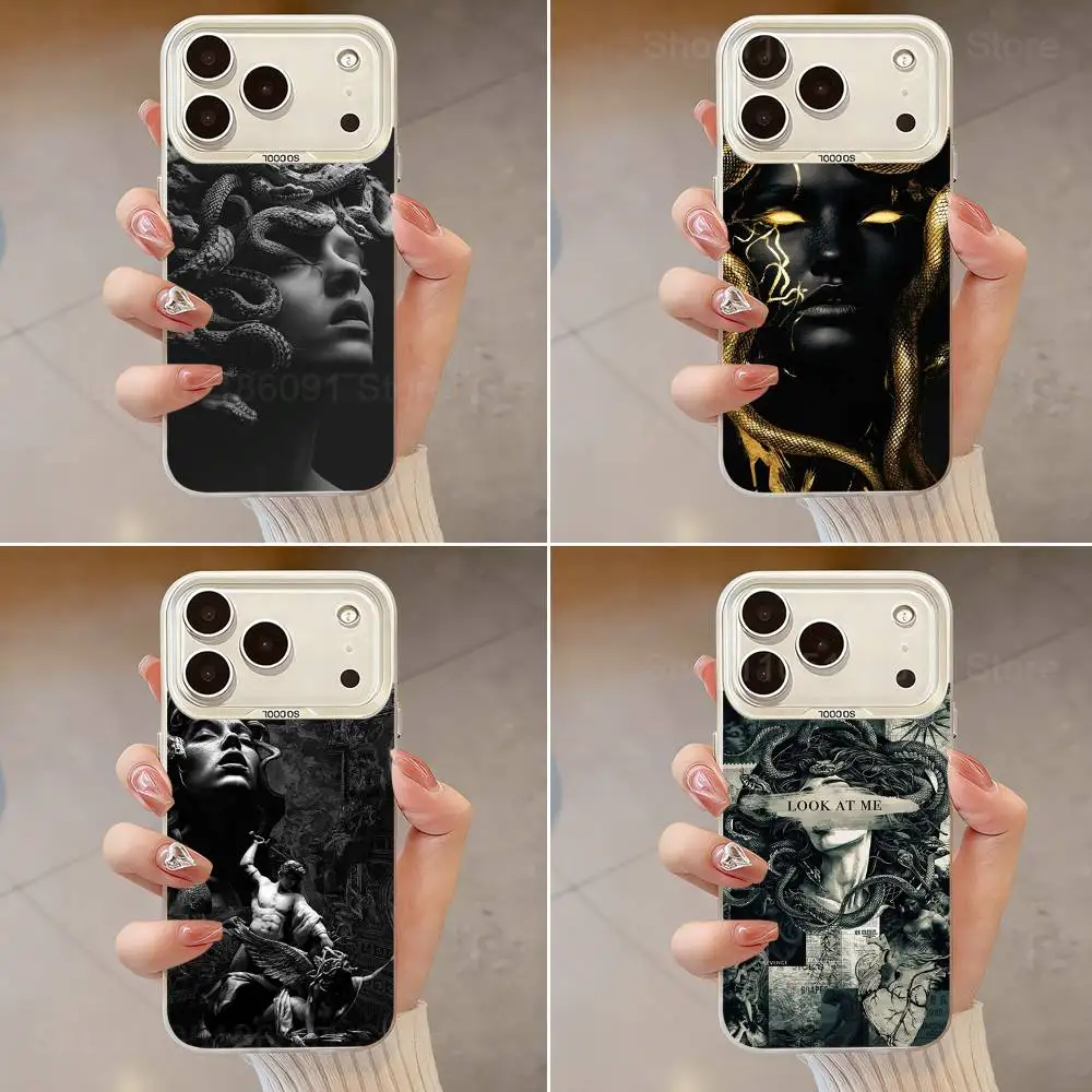 

Mythology Art Medusa Greek Phone Case For iPhone 17,16,13,12,X,11,15,14,Pro,Max,Plus,SE4,Air,Mini White IMD HD Matte
