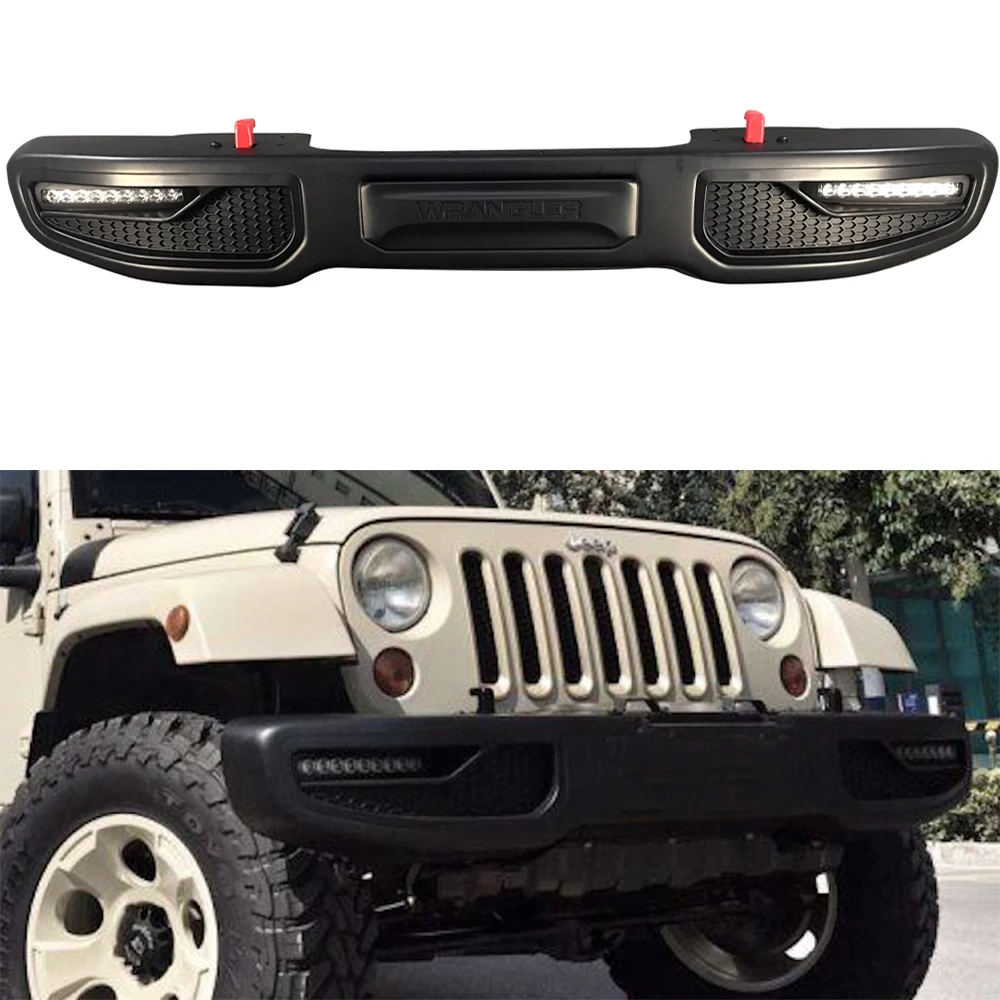 

1 Set Black Steel Front Bumper For Jeep Wrangler JK 2007-2017 J317
