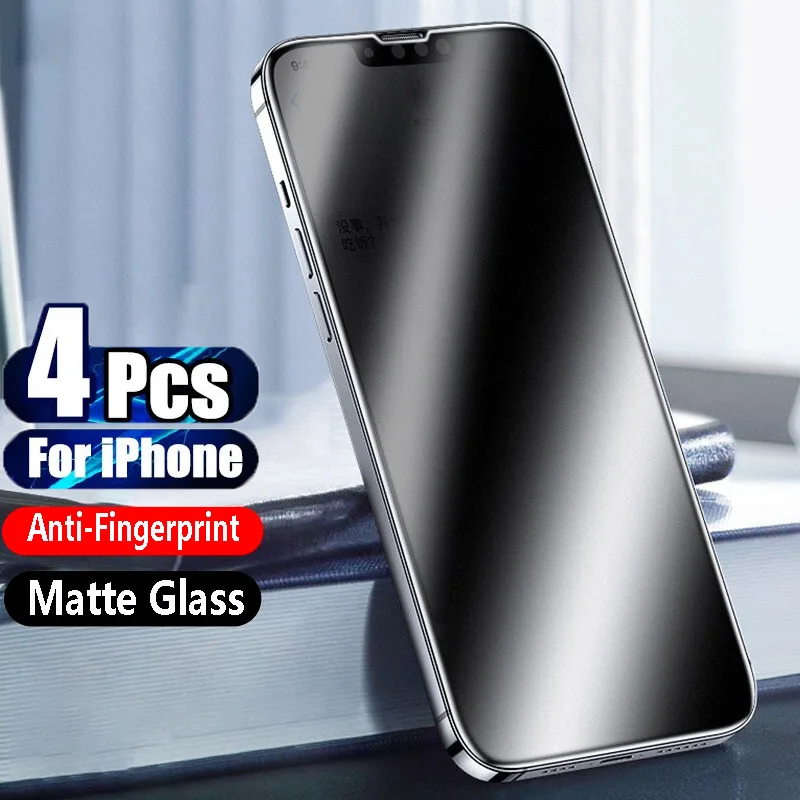 

4PCS Matte Tempered Glass for IPhone 15 14 13 12 Mini 11 Pro Max Screen Protector for IPhone X XR XS Max 15 14 Plus Glass Films