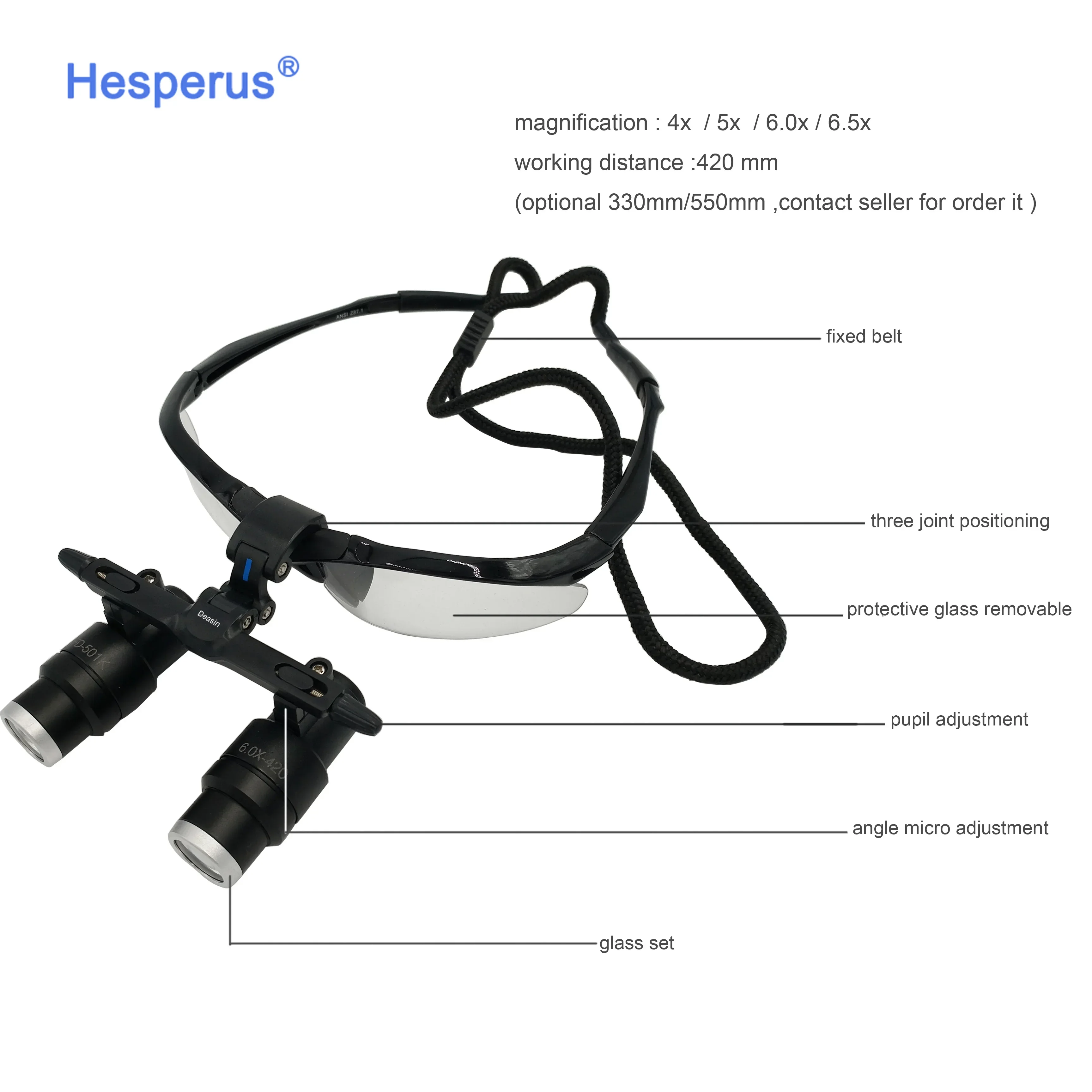 4x 5x 6x Den tal Loupe Magnifier Fd-501k-1 Surgical Operation Magnifying Glass Den tal Surgical Loupes