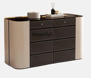 Modern Cloakroom with Lock Middle Island Cabinet Dressing Table Integrated Bedroom Minimalist Double-Sided Storage Makeup Table