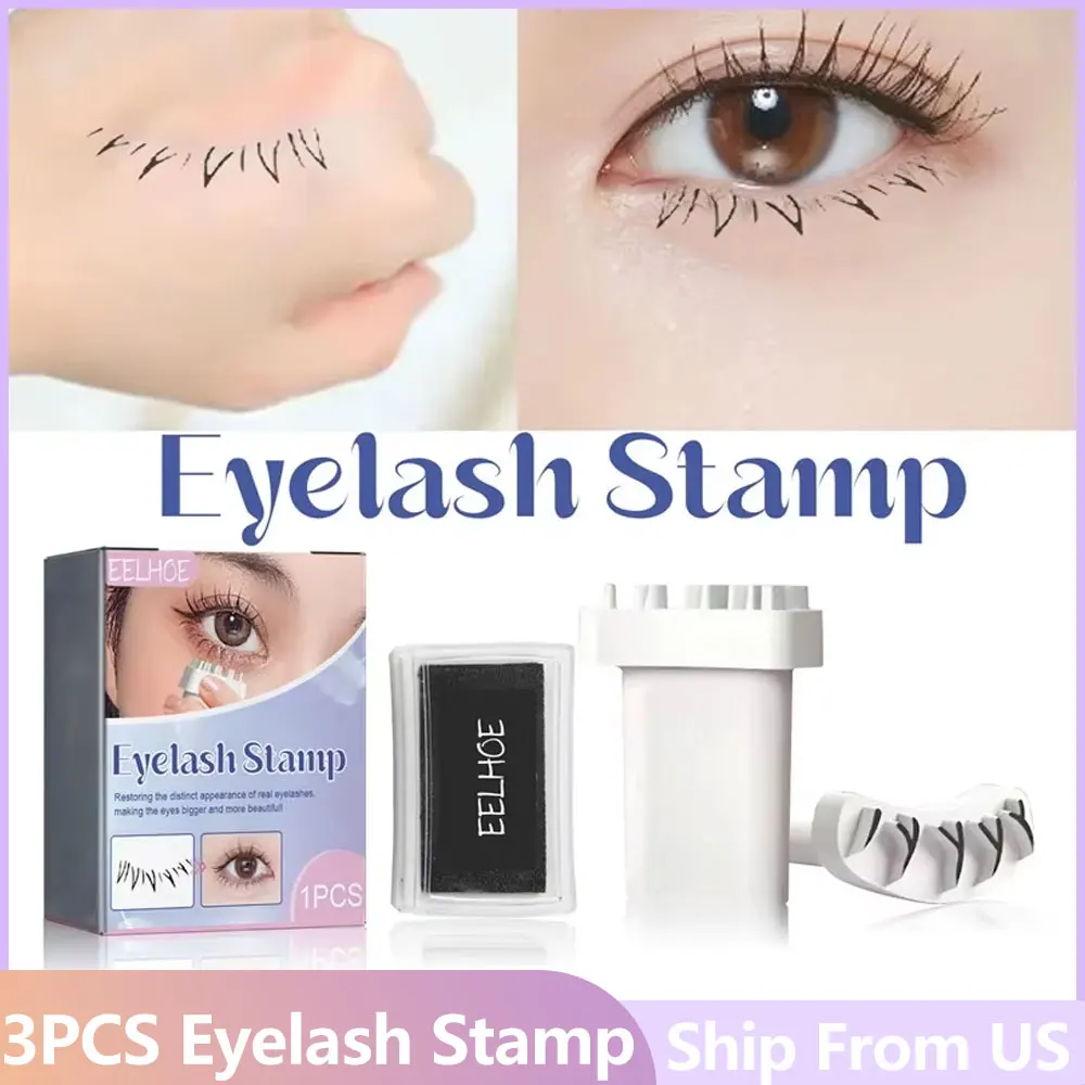 3pcs/set Eyelash Stamp Printing 3D Durable Waterproof Assistant Stencil Eyelash Makeup DIY Lower Eyelash Stamp Auxiliary Tool