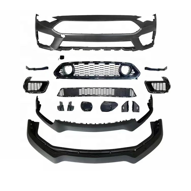 High Quality Mach1 Style Car Front Bumper Front Lip Rear Diffuser Side Skirt Vents Spoiler Body Kit for Ford Mustang 2018-2022