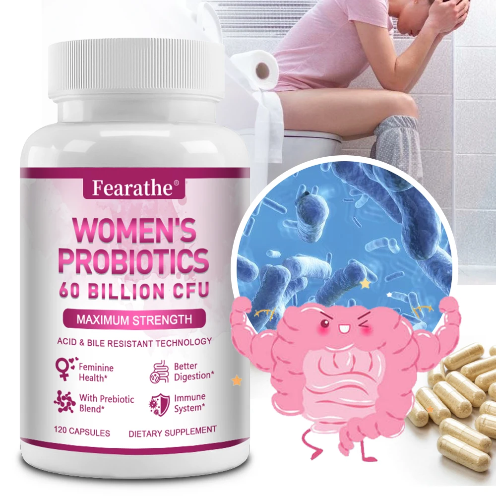 Premium Probiotics for Women - 60 Billion CFU, - Digestion, Immunity & Health Supplement