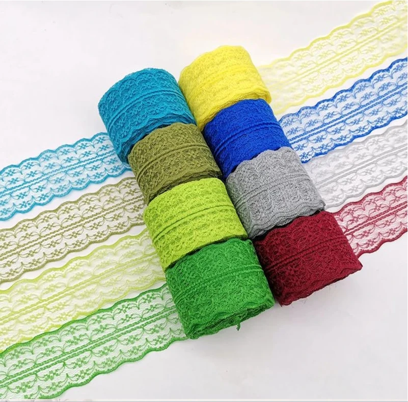 10Meters/Roll 4.5cm Width Lace Ribbon Trim Fabric Solid Color Lace For Apparel Sewing Webbing Trimming Gift Packing DIY Crafts