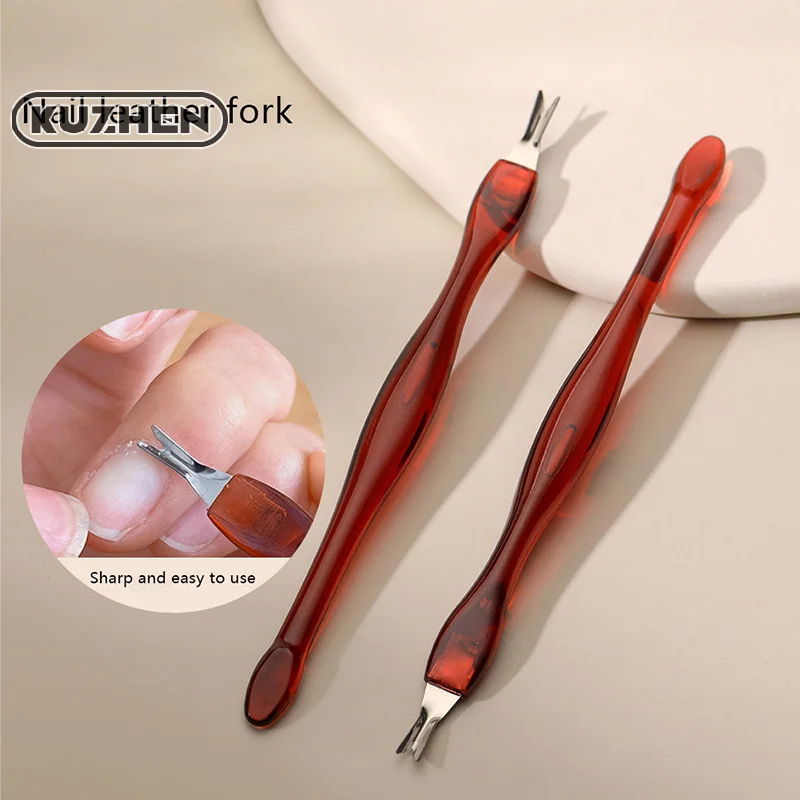 1Pcs Cosmetic Nail Art Tool Dead Skin Fork Trimmer Peeling Knife Cuticle Remover Salon Cuticle Pusher Repair Nails Removal Fork