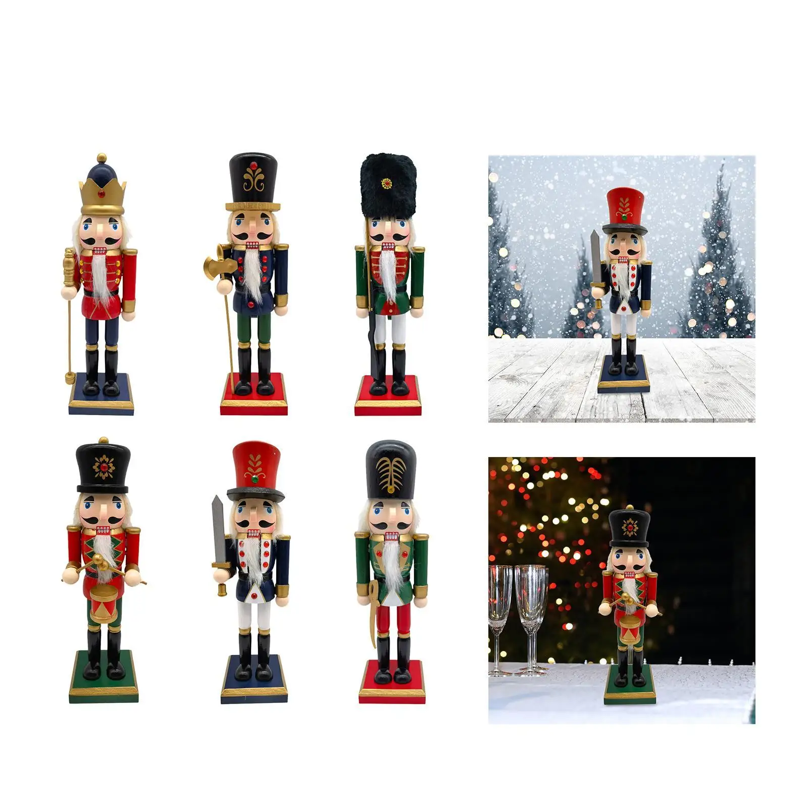 Christmas Nutcracker Ornament DIY Wood for Photo Props Fireplace Living Room