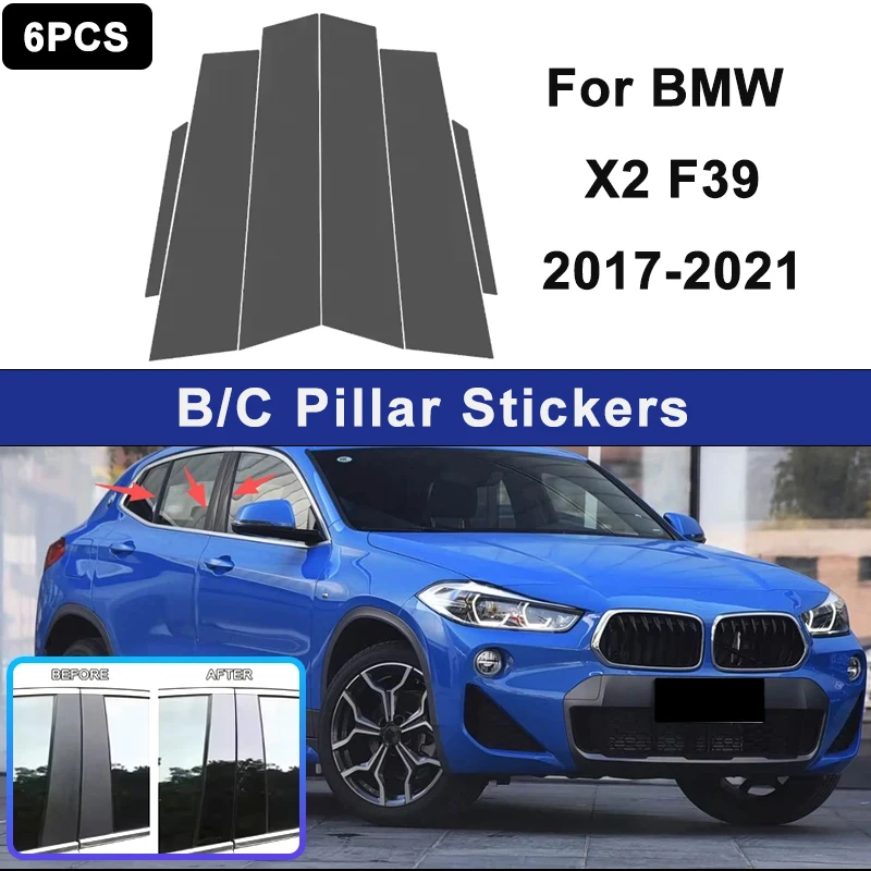 

For BMW X2 F39 2017-2021 Window B C Pillar Post Cover Trim Stickers Door Column Decorative Exterior Accessories