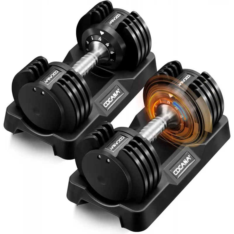 AQAdjustable Dumbbells Weights Set,Dumbbell Barbell 2 in 1,Easy Assembly Save Space,Home Gym Hand Equipment for Men and Women Wo