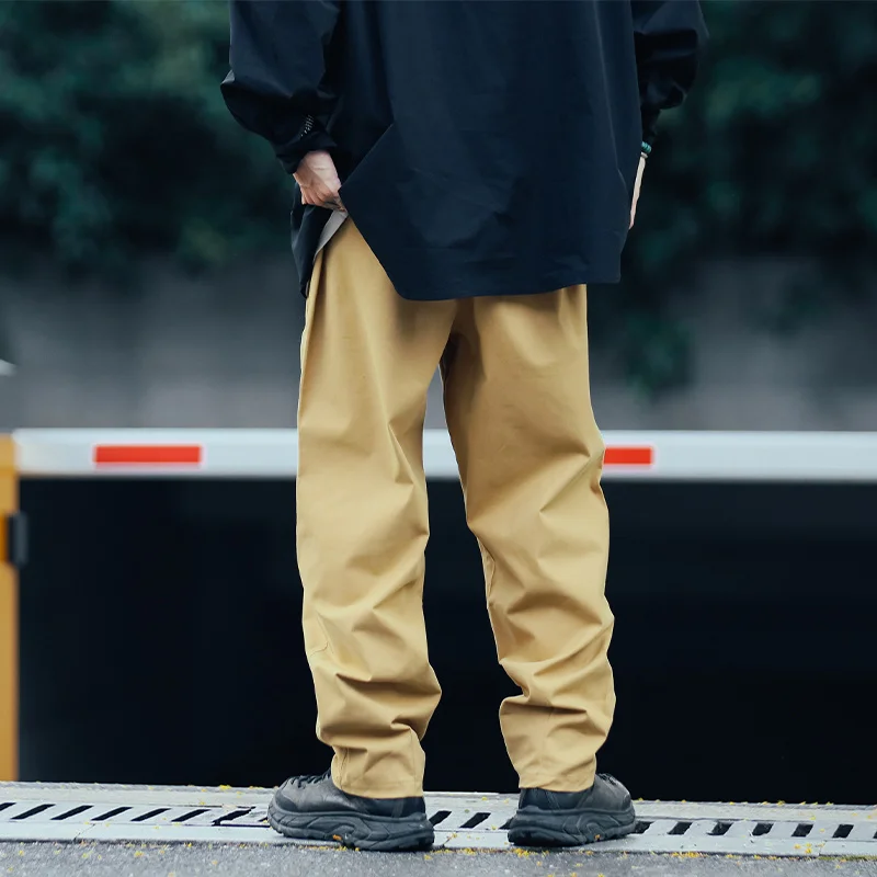 

Japanese Men's Baggy Cargo Pants Hip Hop Casual Male Joggers Trousers Fashion Harajuku Streetwear Vibe Khaki/Milk white