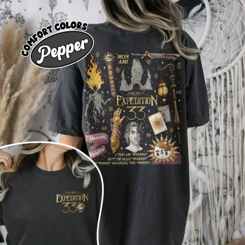 Clair Obscur Expedition 33 Two Sided Comfort Color Shirt, Esquie Game of the Year Graphic Tee, Funny Whee Whoo Gamer Fan Gift