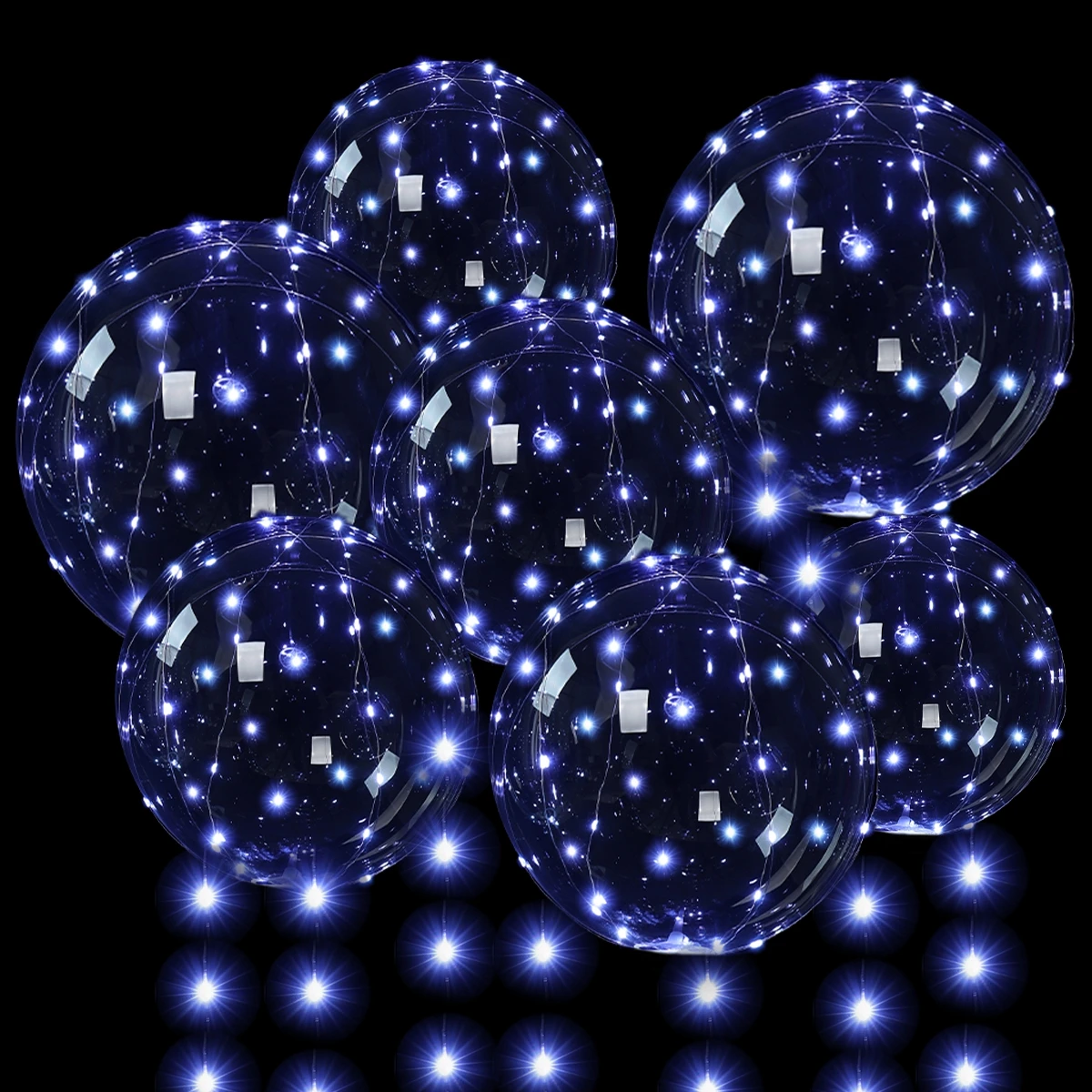 10 قطعة مقبض بالون Led مع ضوء مضيئة شفافة بالونات الهيليوم بوبو الزفاف حفلة عيد ميلاد الديكور LED ضوء بالون