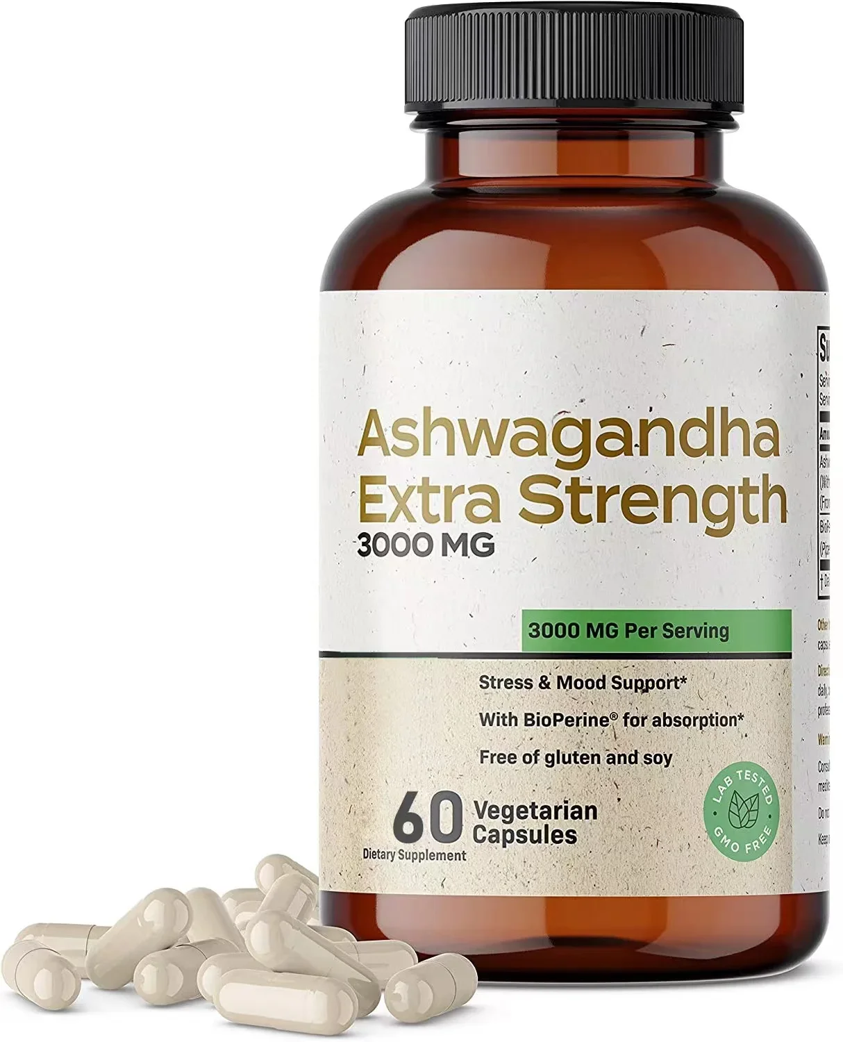 A bottle Full-Spectrum KSM-66 Ashwagandha