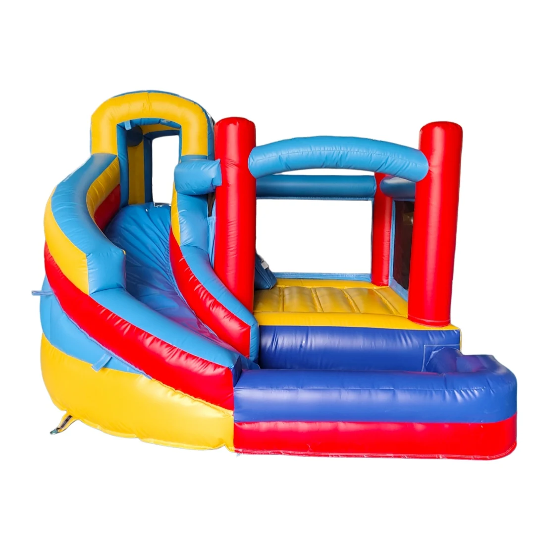 

3.6x3.4x3.2m Commercial Inflatable Jump House Red Blue Bounce Combo Water Slide Pool Bouncy Castle for Sale
