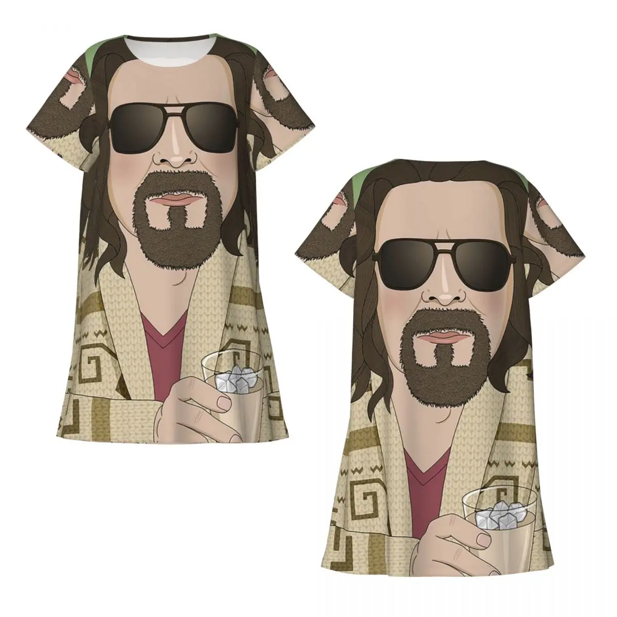 

The Dude- The Big Lebowski Short Sleeves Nightdress For Sleeping Sleepshirts Women Short Sleeve Nightgowns Soft Pajama Dress