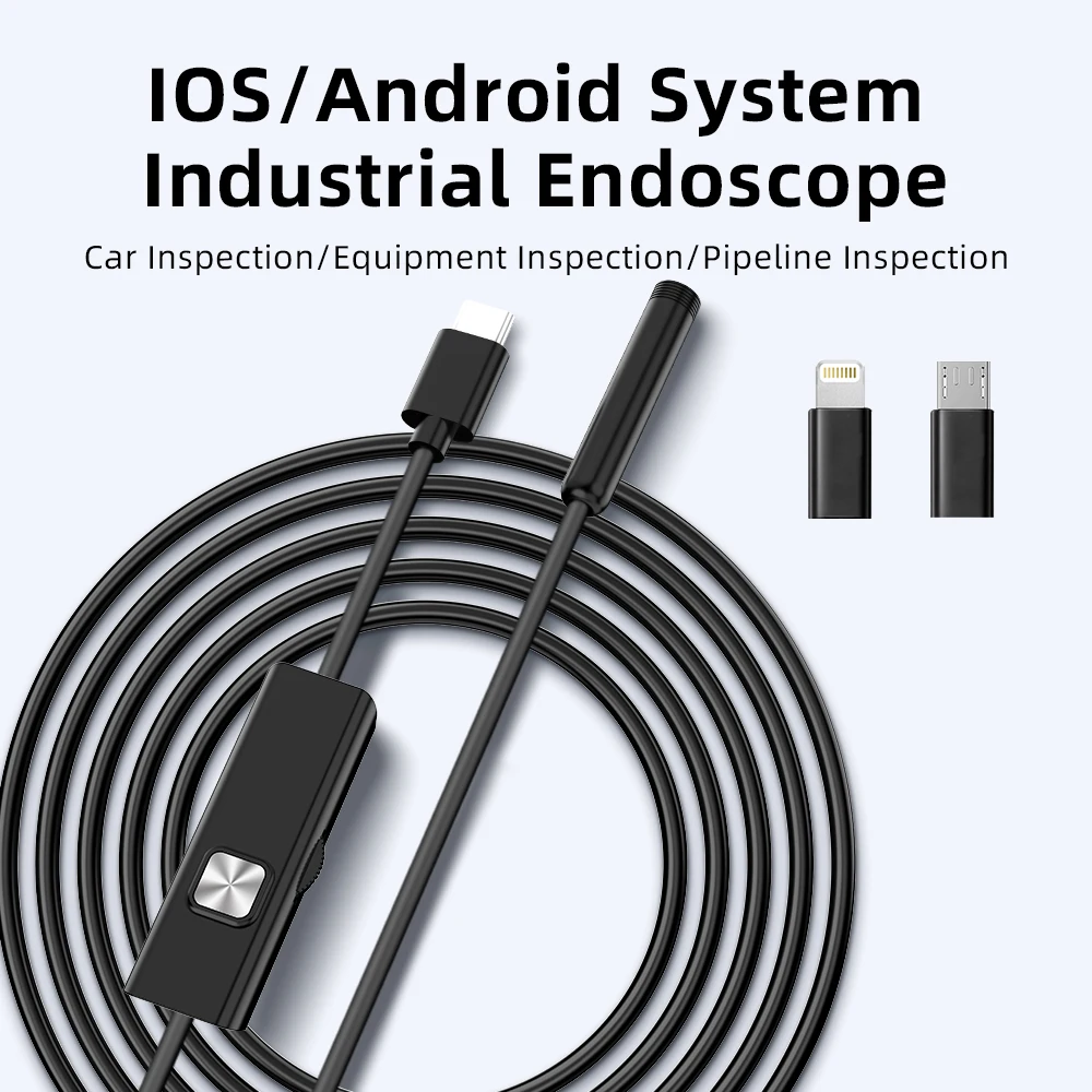 

8mm HD Industrial Endoscope IP67 Waterproof Borescope Inspection Camera for Car Engine Pipe Repaircar gadgets