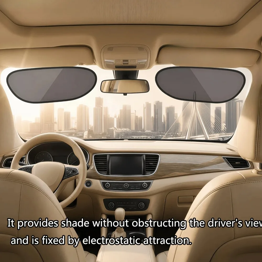 Universeller Auto-Sonnenschutz für den Sommer, Autofenster-Sonnenschutzvorhänge, Blendschutz, UV-Blocker, Sonnenschutzabdeckung, elektrostatische Adsorption – Detail 2