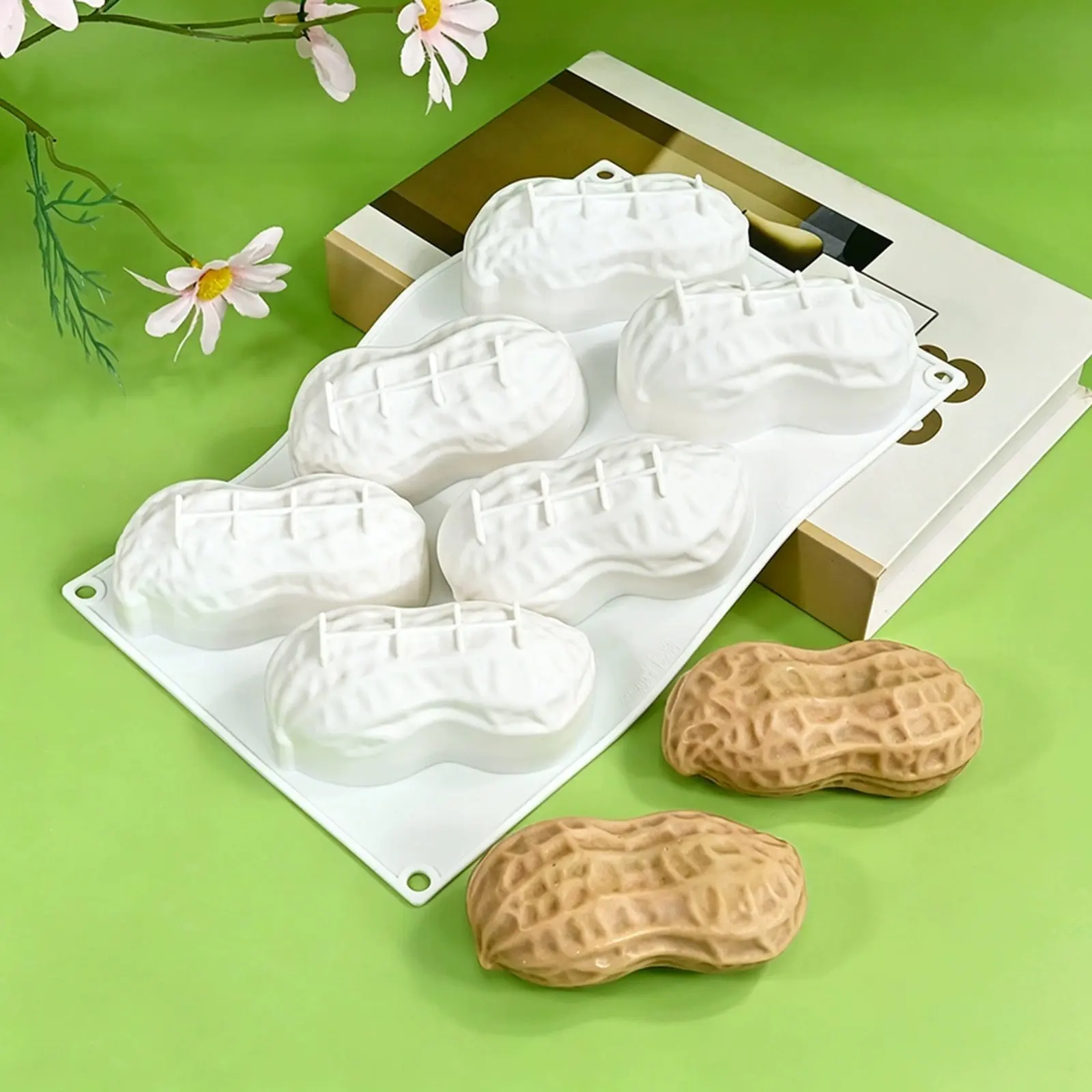 Professional Baking Mold Food Grade Silicone for Pastry Chefs Pistachio Pecan Coffee Bean Shape Mousse Cake Dessert Tool