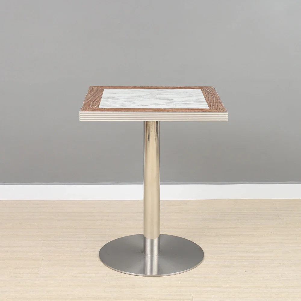 5 chairs, Restaurant table, double coffee shop, square, fireproof board aluminum alloy edge banding
