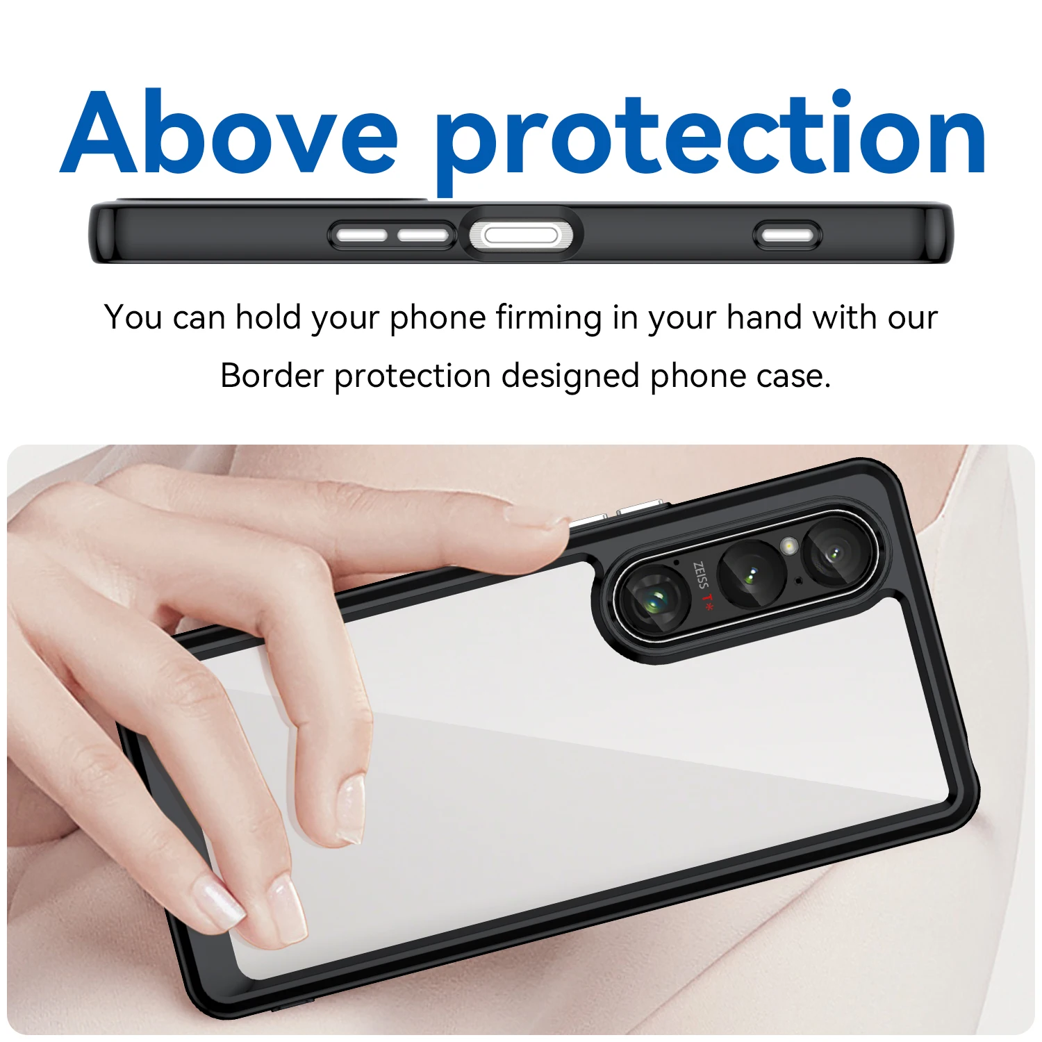 Rugged Shield Shockproof Phone Case For Sony Xperia 1 VI 10VI 5 V TPU Bumper Transparent Acrylic Protective Back Cover Fundas