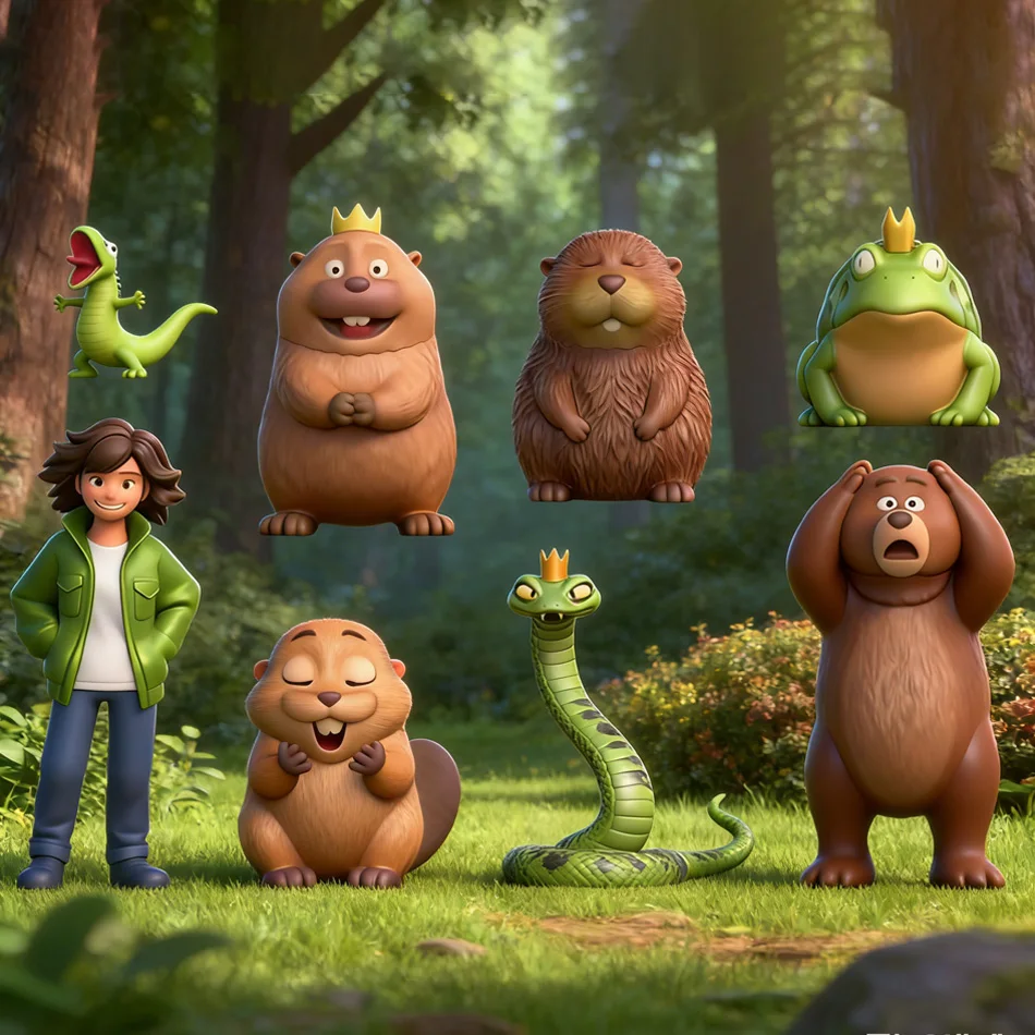 Anime Characters Mabel/King George/Lizard Tom/Loff Figurine Model PVC Desktop Decoration Holiday Children's Gift