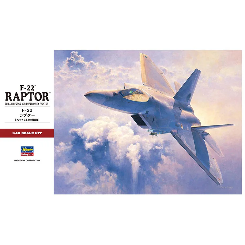 Hasegawa Assembled Aircraft Model Kit 07245 American F-22 Raptor Superiority Fighter 1/48