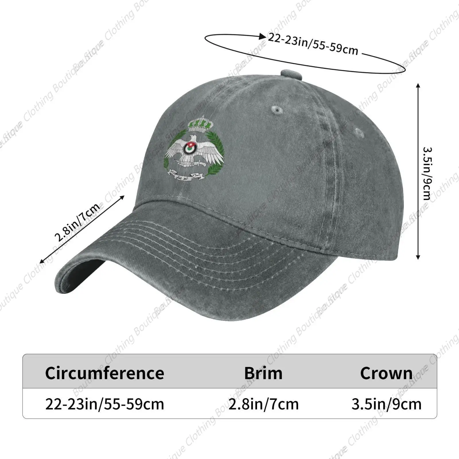 Royal Jordanian Air Force Vintage Wash Denim Baseball Cap image 6