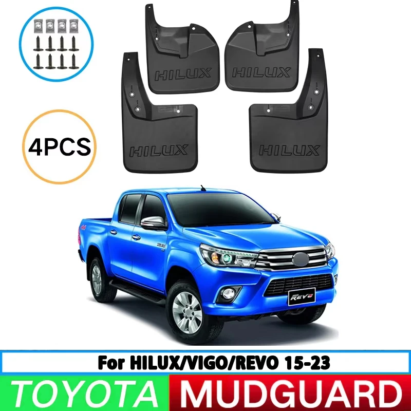 Para Toyota Hilux Hilux Vigo Revo 2015-2023 guardabarros de neumático de coche protector contra salpicaduras guardabarros de rueda delantera y trasera piezas de automóvil 4 Uds
