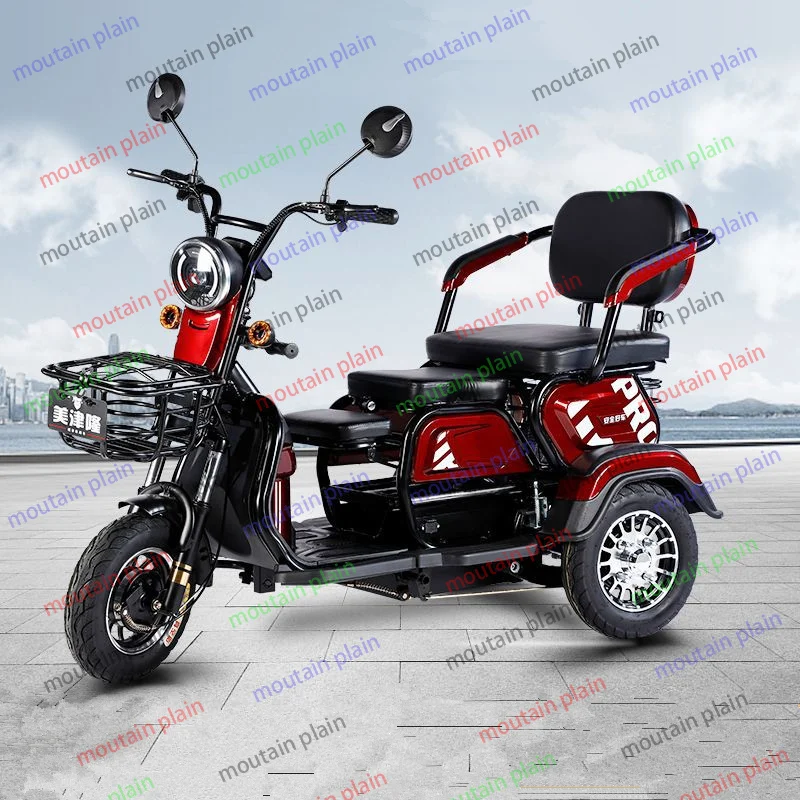 Electric Tricycle Three Wheels 24 Inch Adult Cargo Electric Bike with Basket Electric Trike Fat Tire 3 Wheel