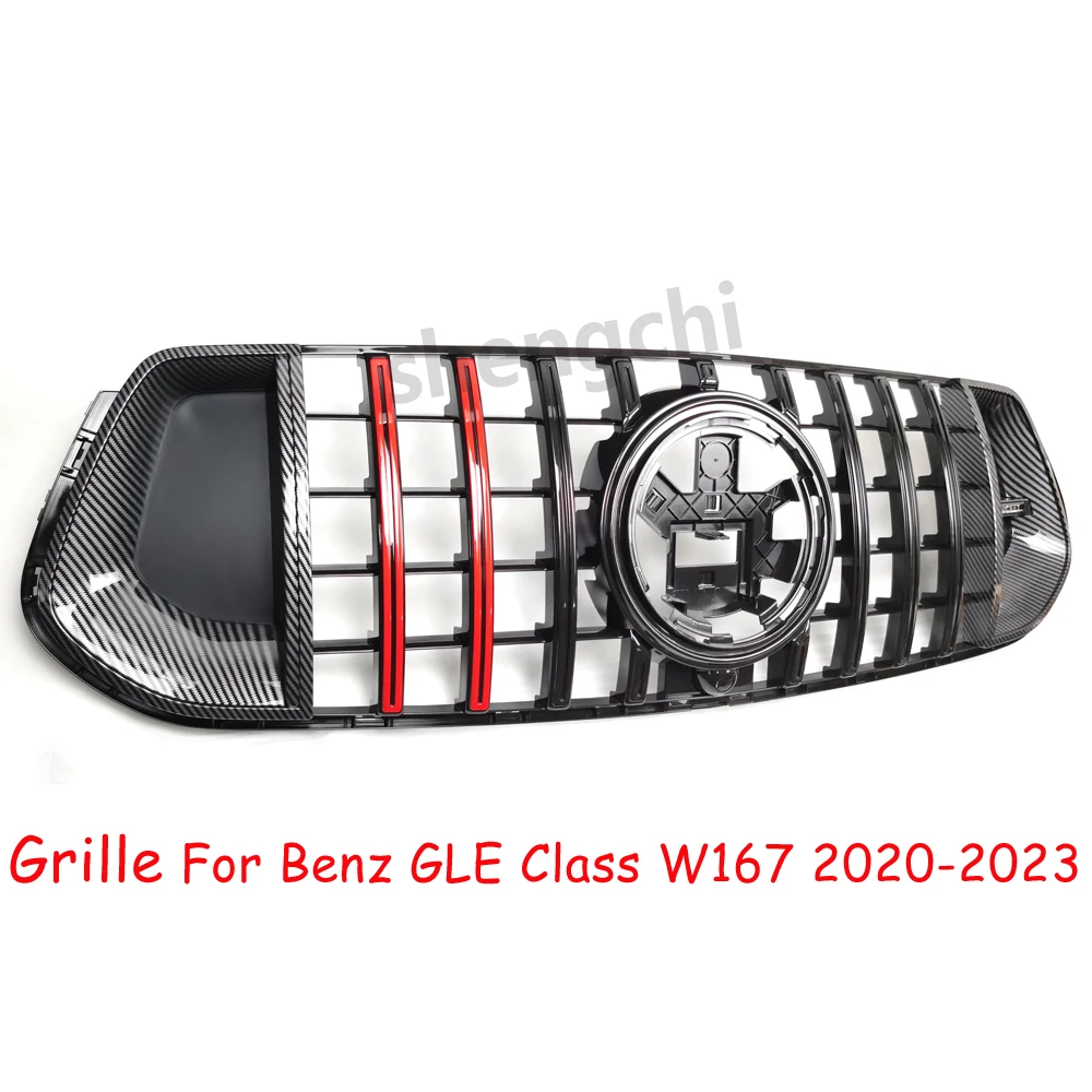 GLE W167 GT Grill For Mercedes Benz GLE Class V167 GLE350 GLE400 GLE450 GLE53 SUV Sport Deluxe Edition Grill 2020-2023